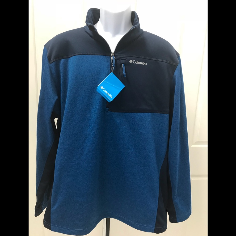 NEW w/Tag-Men’s COLUMBIA Blue 1/4 Zip Pullover XL - Picture 2 of 4
